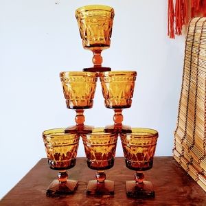COPY - Vintage Indiana Amber Goblet Style
